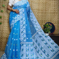 Exclusive Flower Stick All Over Soft Dhakai Jamdani Saree