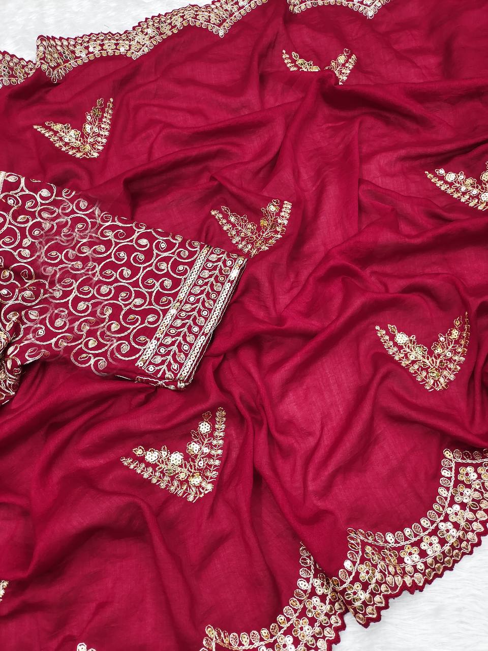 Opulent Charm Vichitra Silk Saree