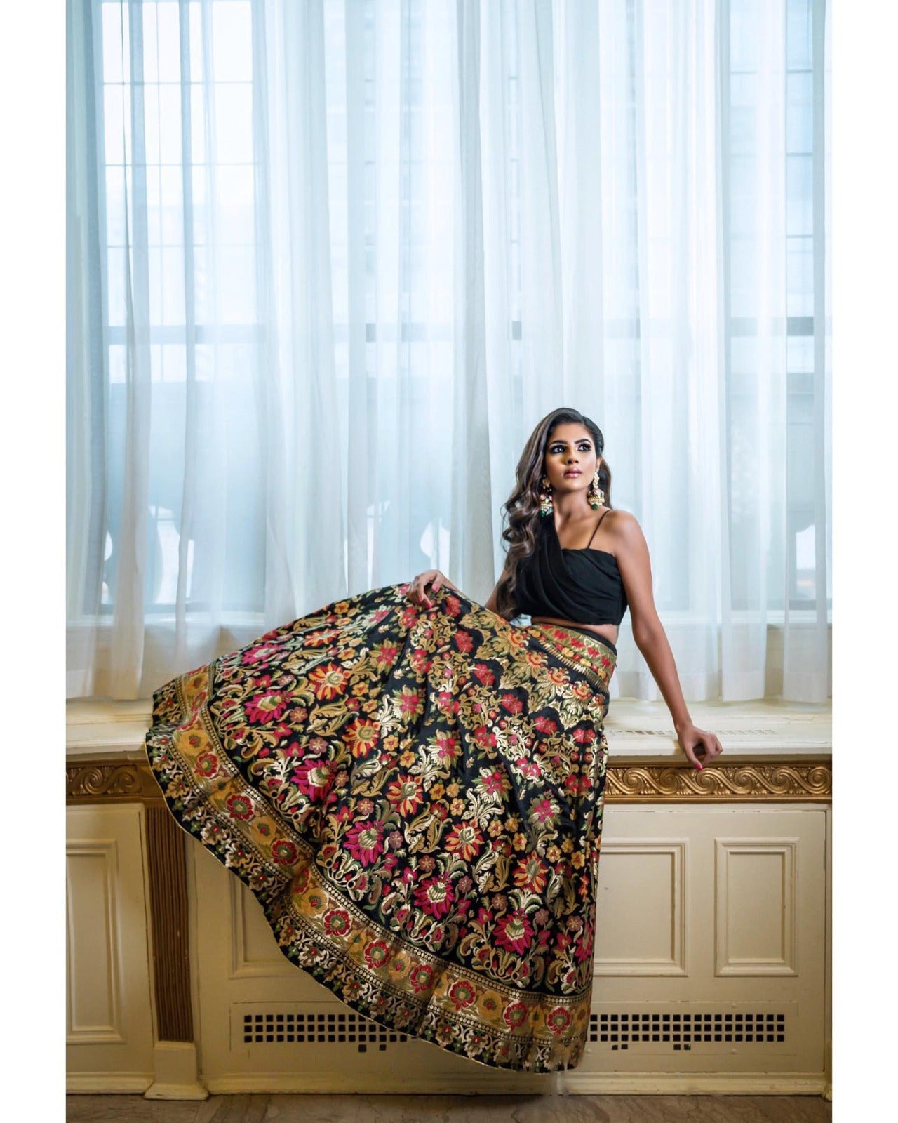 Elegant Semi-Stitched Lehenga in Luxurious Silk