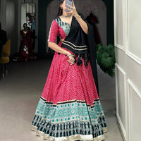 Navratri Splendor Bandhej & Ajrakh Lehenga Set