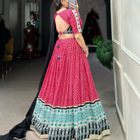 Navratri Splendor Bandhej & Ajrakh Lehenga Set