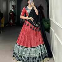 Navratri Splendor Bandhej & Ajrakh Lehenga Set