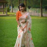 Resham Rekha Muga Cotton Saree