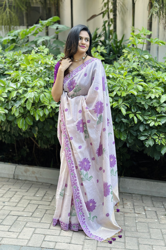 Resham Rekha Muga Cotton Saree