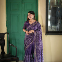 Batik Blossom Silk Saree