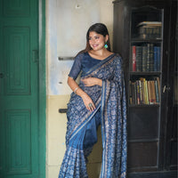 Batik Blossom Silk Saree