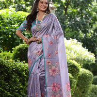 Floral Blossom Tussar Saree