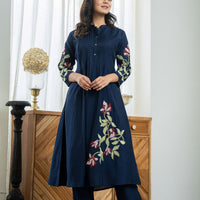 Graceful Pleats Cotton Kurti Set