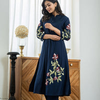 Graceful Pleats Cotton Kurti Set