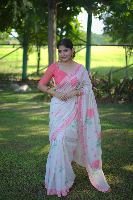 Resham Rekha Muga Cotton Saree